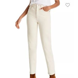 Madewell Women's Cream Straight Leg Jeans